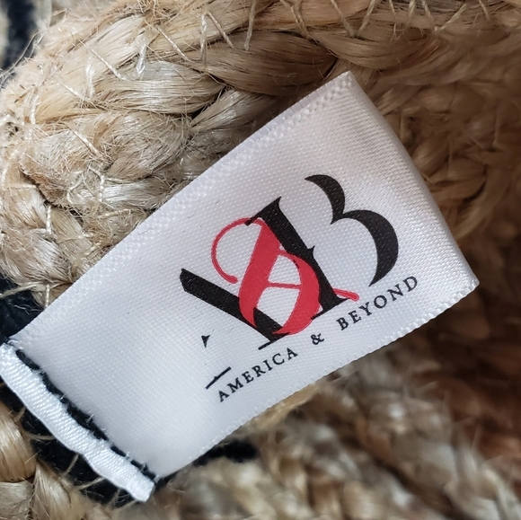 America & Beyond Jute Leopard Print Tote Bag Large Tan Black - Picture 9 of 16